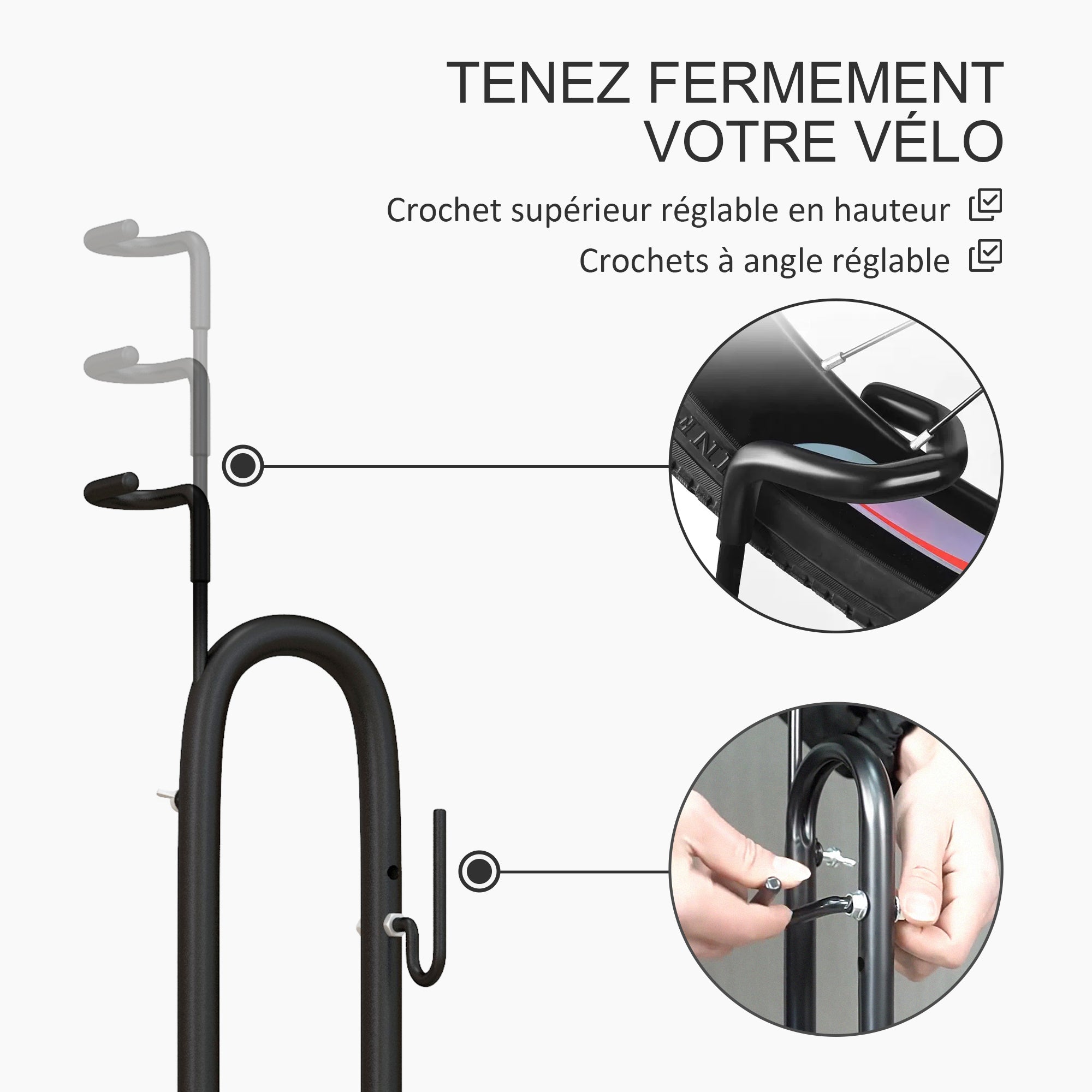 Porte-vélo autoportant idéal pour votre garage maison ou magasin de vélos pour les vélos 24 à 29" et vélo 700 c