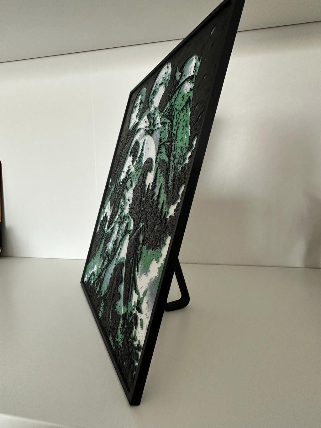 Tableau 3D Anime Fantasy – Décoration relief vert et noir