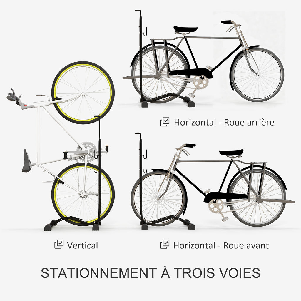 Porte-vélo autoportant idéal pour votre garage maison ou magasin de vélos pour les vélos 24 à 29" et vélo 700 c