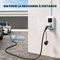 Câble de Recharge Voiture Électrique Type 2 22kw Triphasé Mode 3 Rallonge Cable Recharge Rapide 5m Assuré par PICC Noir