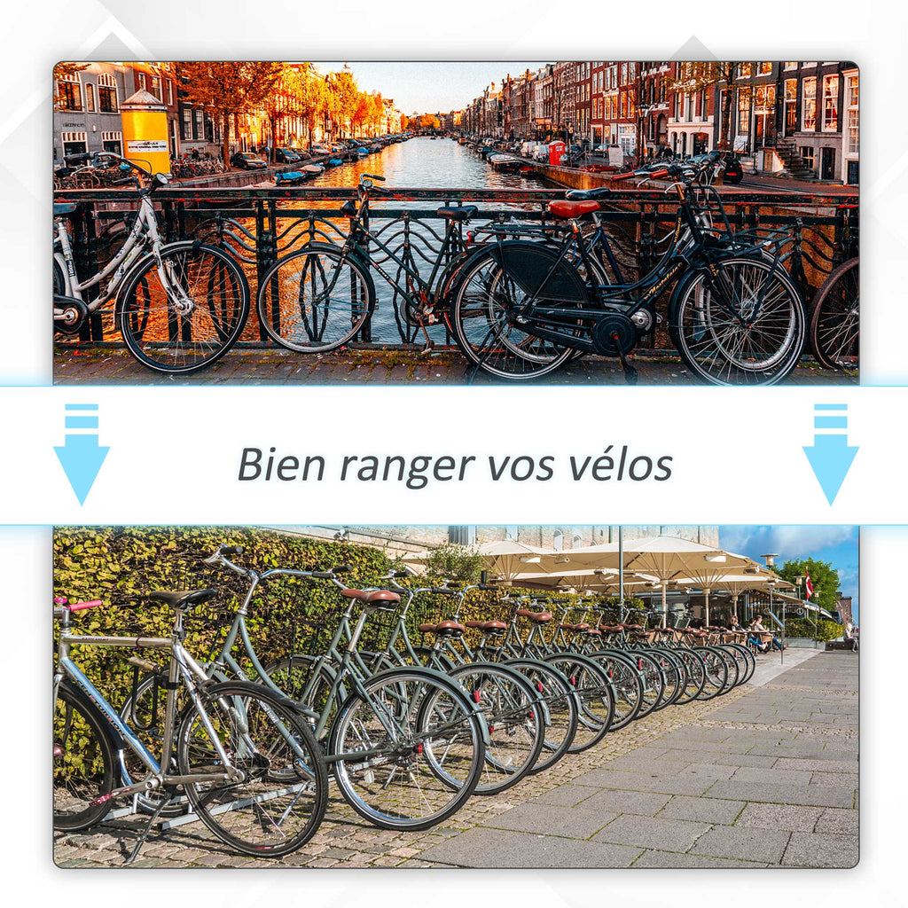 Râtelier 5 vélos range-vélos support rangement vélo à pneu 65 mm dim. 145L x 33l x 27H cm acier noir