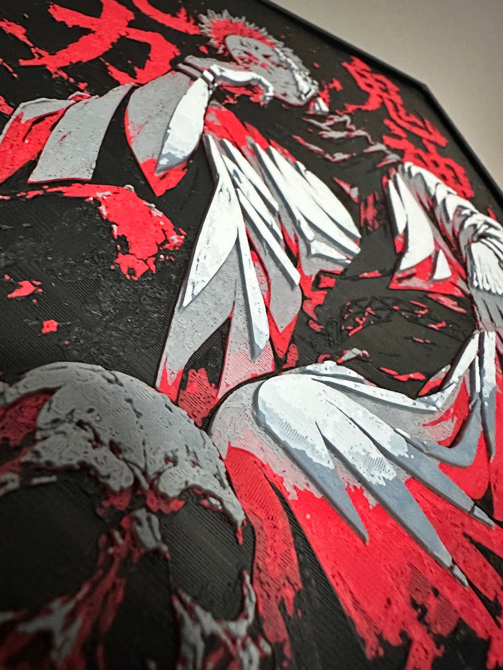 Tableau 3D Manga Dark – Décoration murale rouge et noire