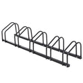 Râtelier 5 vélos range-vélos support rangement vélo à pneu 65 mm dim. 145L x 33l x 27H cm acier noir