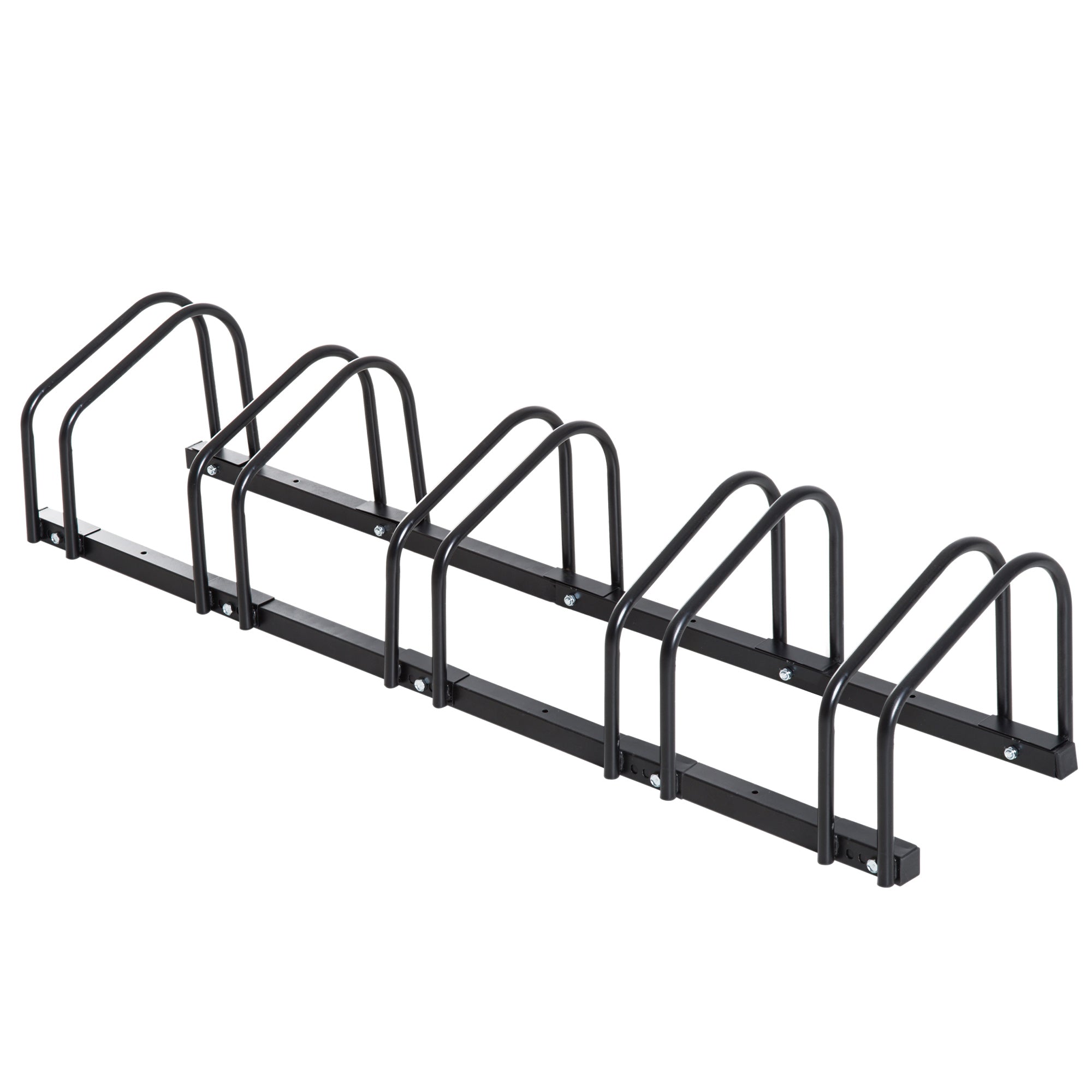Râtelier 5 vélos range-vélos support rangement vélo à pneu 65 mm dim. 145L x 33l x 27H cm acier noir